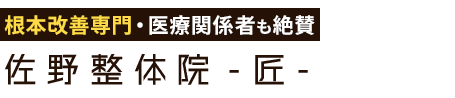 「佐野整体院-匠-」 佐野市の根本改善専門院 ロゴ